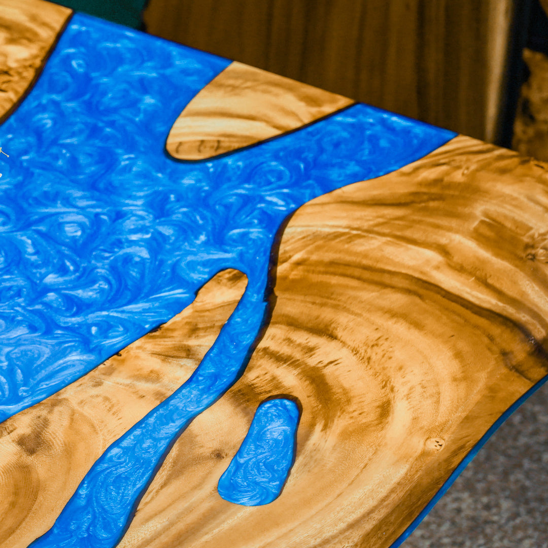 walnut table,epoxy table,dining table,resin table,River table,kitchen table,epoxy table top,epoxy counter top,Blue epoxy table