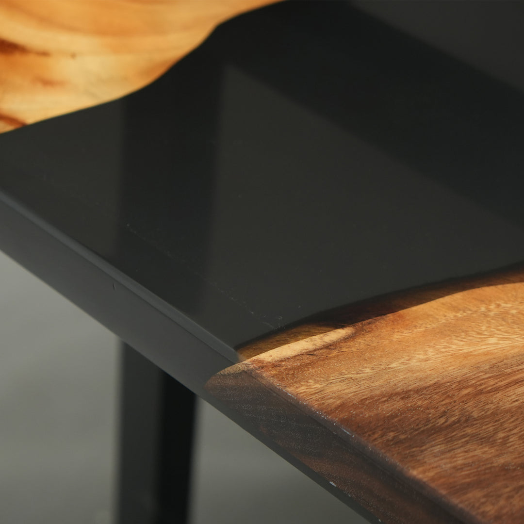 Walnut Epoxy River Table Black 44"Wx66"L