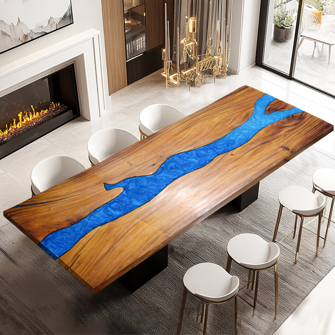 Walnut Slab Epoxy River Table 36"Wx96"L