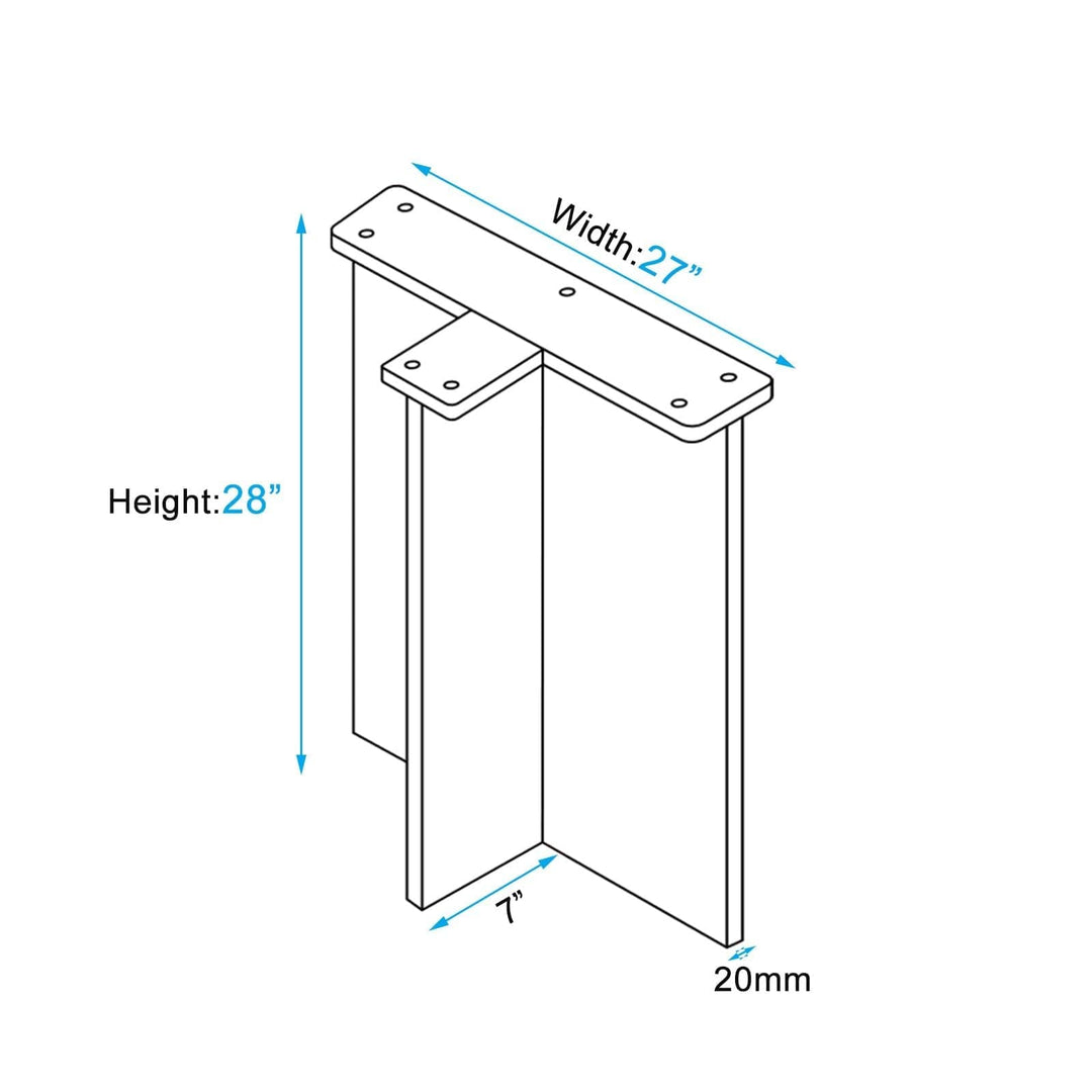 1 Piece Modern Transparent Acrylic Table Legs/Table Base T-shape MTL-006