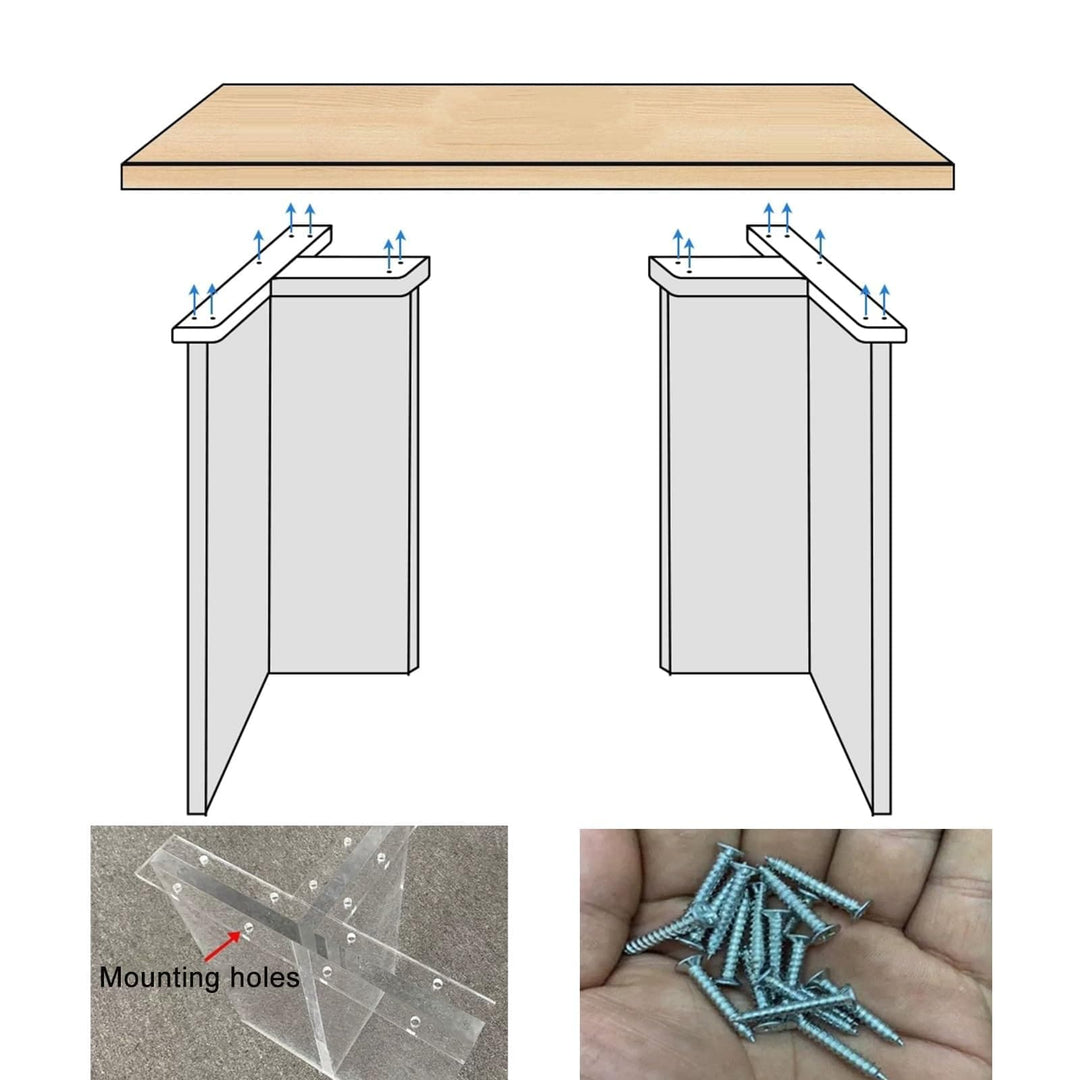 1 Piece Modern Transparent Acrylic Table Legs/Table Base T-shape MTL-006