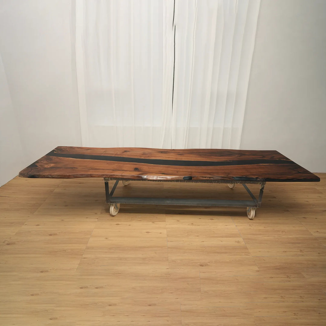 Natural Black Walnut grain and live edge detail