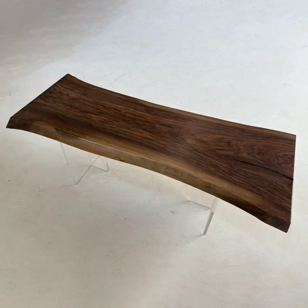 Natural grain detail of solid Black Walnut tabletop