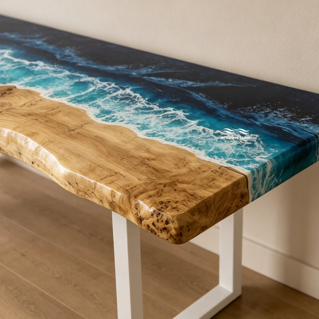 Contemporary coastal luxury console table CRT-344 with ocean-inspired furniture design