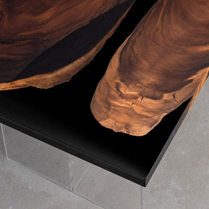 Full-view shot of CRT-241 oversized walnut epoxy table in a corporate boardroom setup.