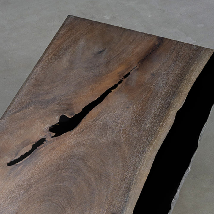CRT-243 walnut office table with unique contrasting resin