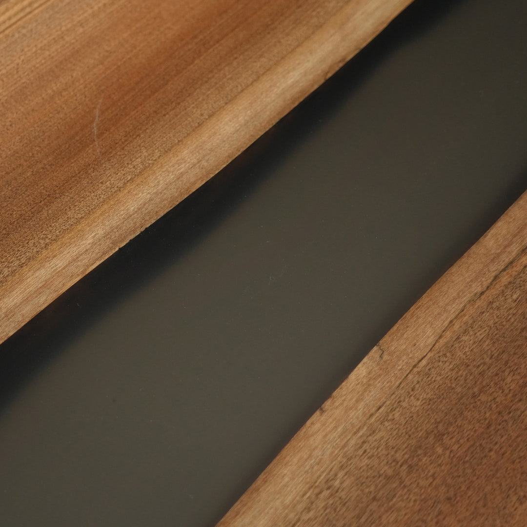 Full gloss black walnut and epoxy resin conference table for modern offices