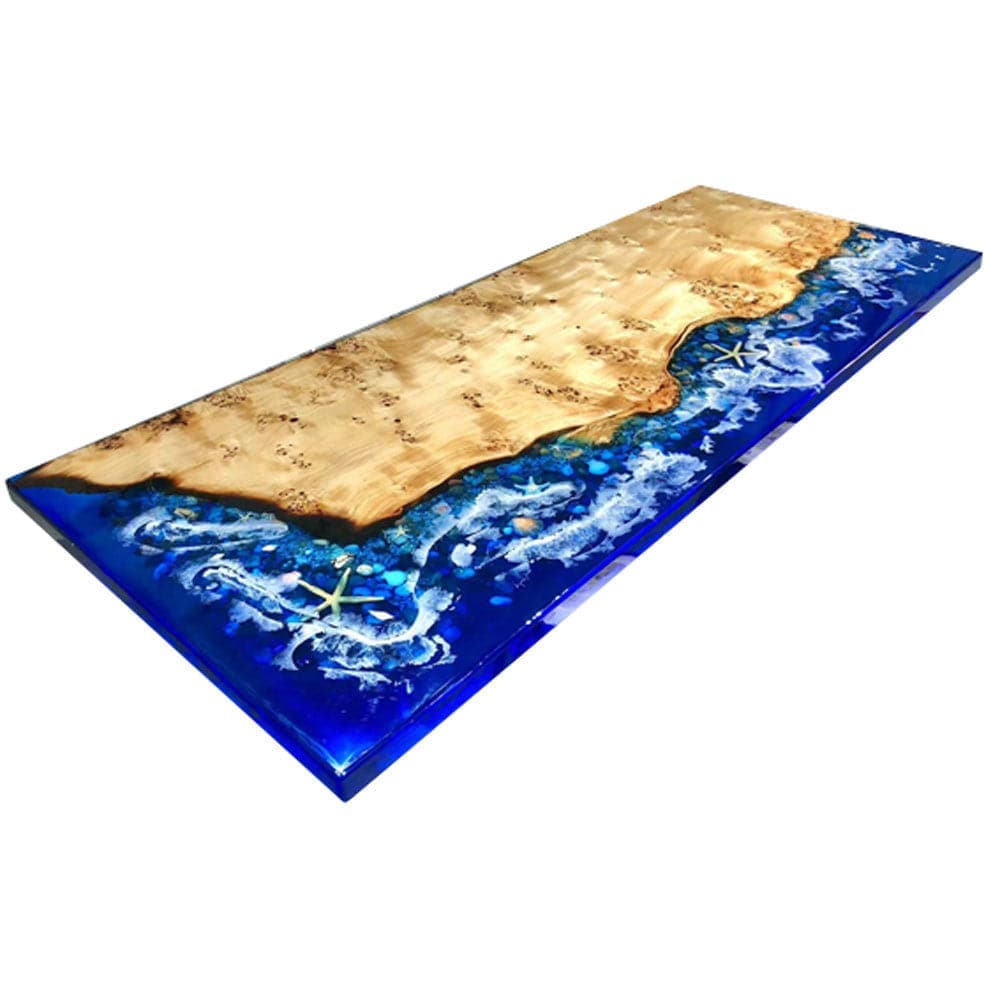 Custom Walnut Epoxy Resin River Dining Table CRT-081