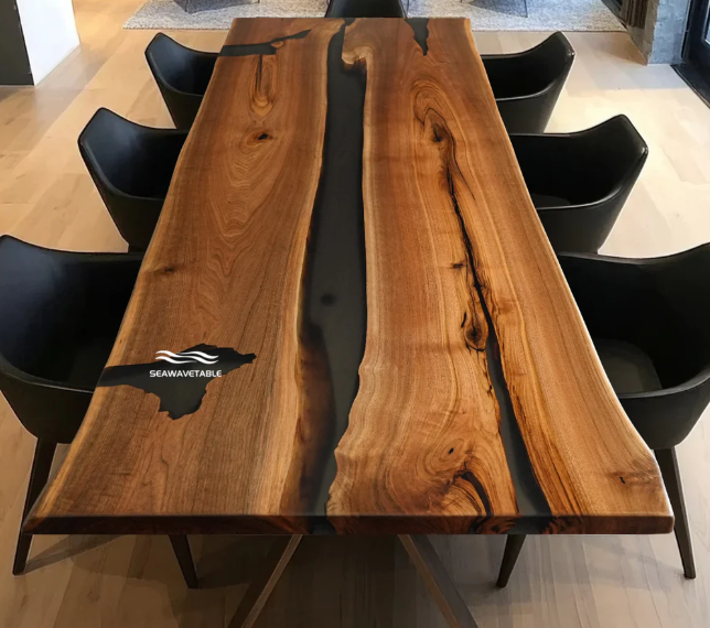 Custom Black Walnut Epoxy Conference Table