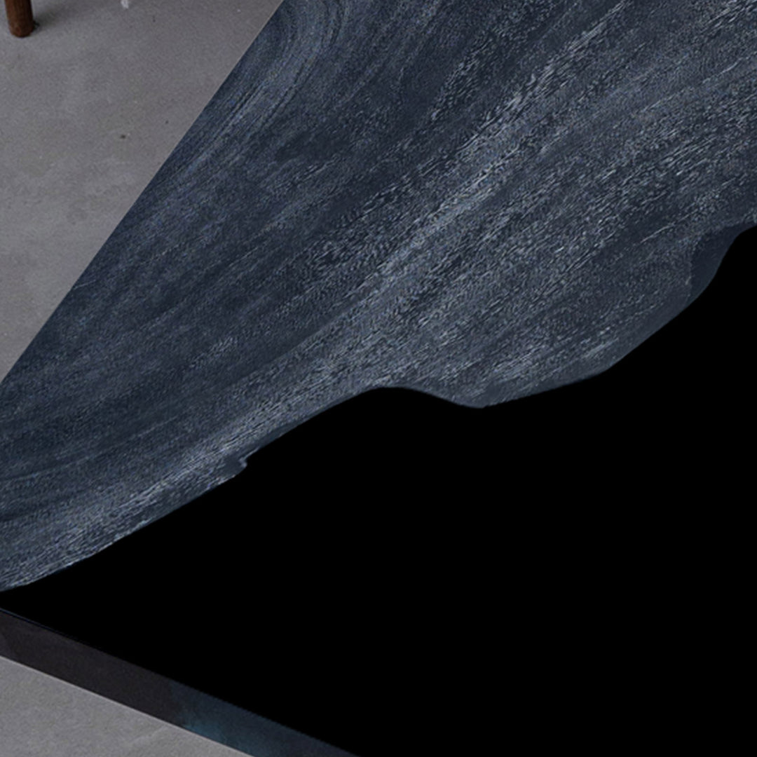 Elegant walnut conference table with artistic resin pattern