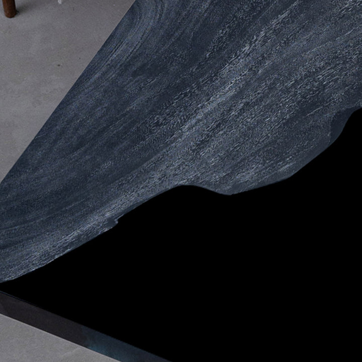 Elegant walnut conference table with artistic resin pattern