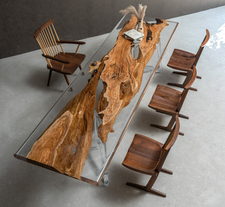 Custom Olive solid Wood Conference Table 108.5" × 40.5" × 2"