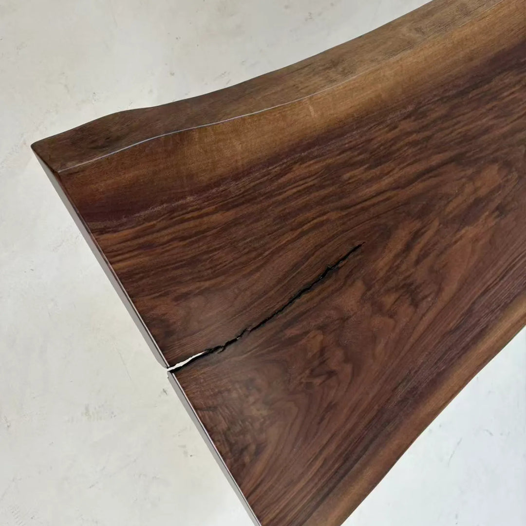 In stock Black Walnut dining table with matte wood finish