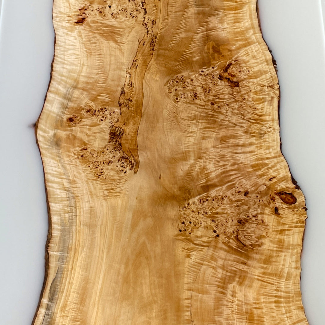 Close-up of a wooden surface with natural grain and texture on a white background