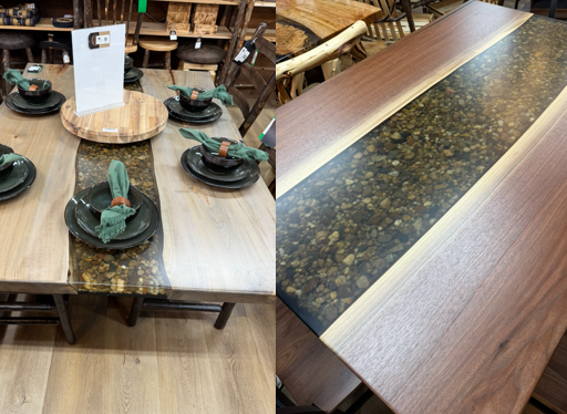 Custom CRT-002 River Stone 36"x72" Epoxy Table Deposit $200