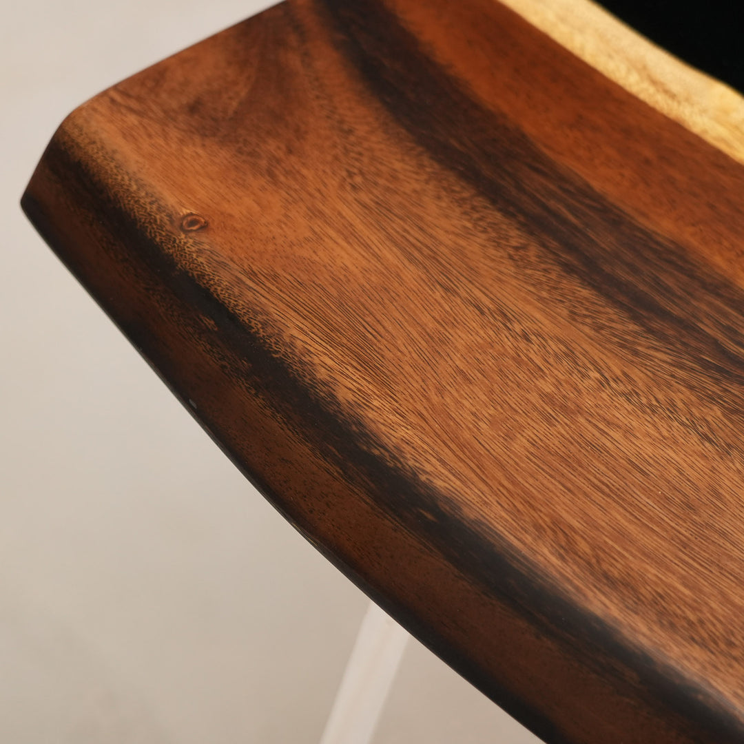 Premium walnut epoxy river table displayed in office or home setting