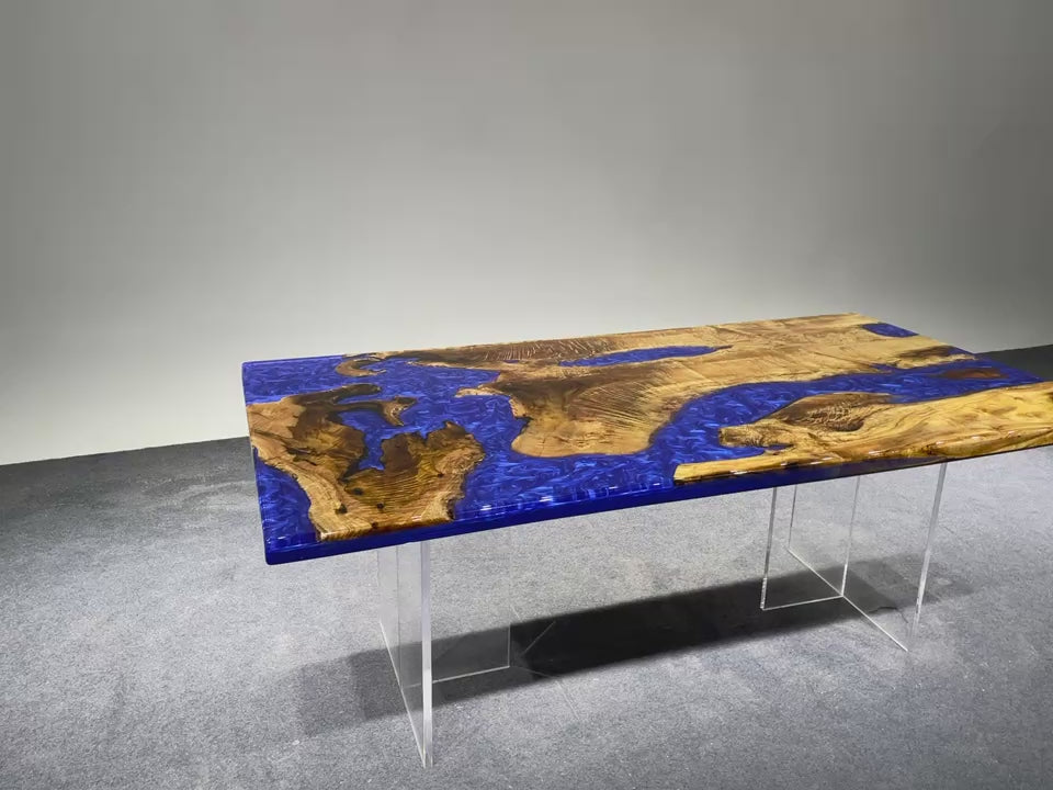 Epoxy river table,live edge epoxy dining table