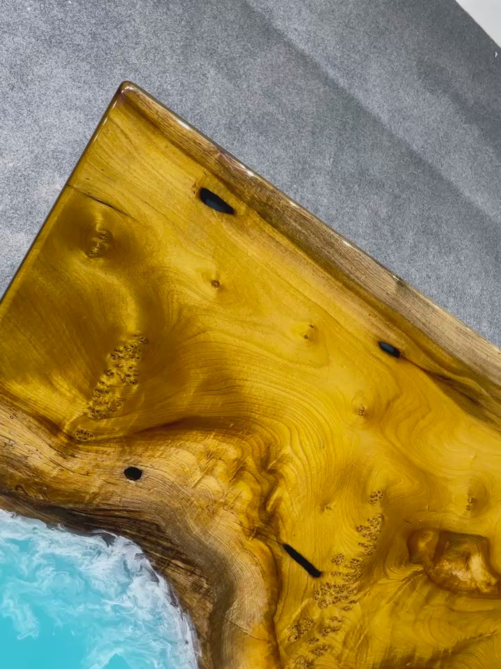 Epoxy river table,live edge epoxy dining table