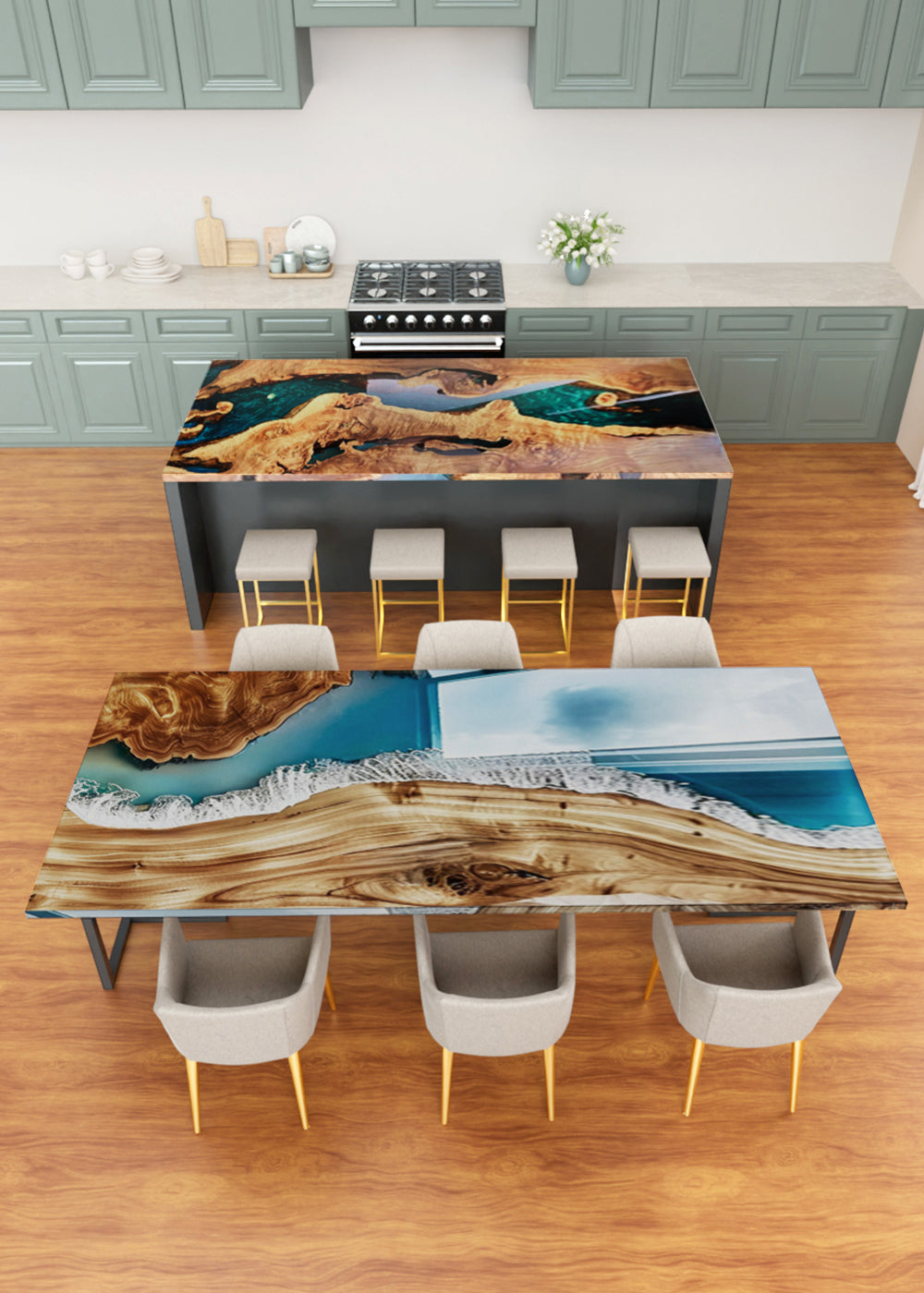 Seawavetab|Custom Resin River Tables & Solid Wood Tables – SEAWAVETABLE