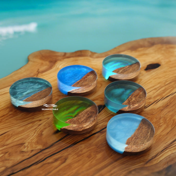 Handmade Resin Coaster Set – 6 Pieces | Waterproof & Heat Resistant Table Decor