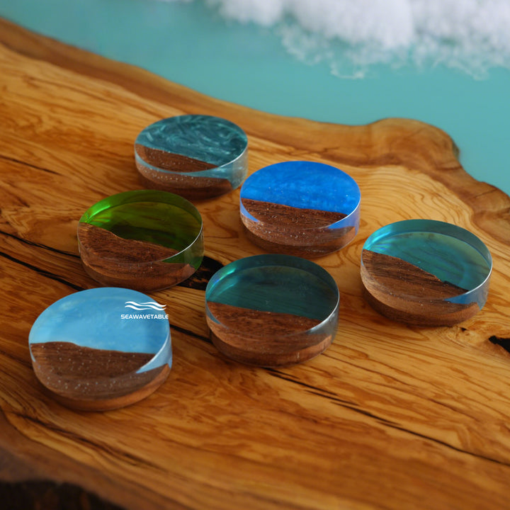 Handmade Resin Coaster Set – 6 Pieces | Waterproof & Heat Resistant Table Decor