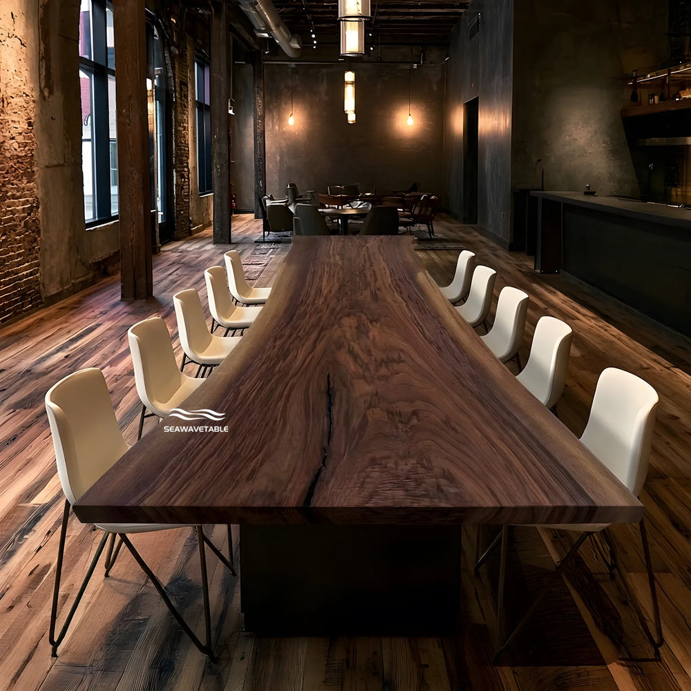 Solid Black Walnut dining table with natural matte finish