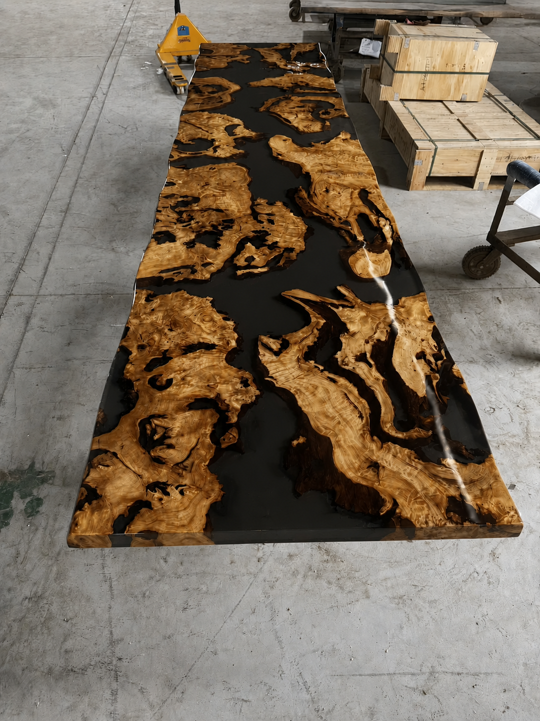 Eric Iversen – Custom Cunninghamia Midnight Black Epoxy Bar Height Conference Table (120" × 42")